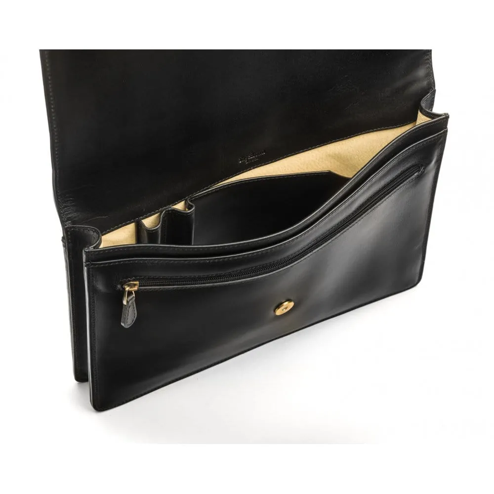 Leather Oxford A4 Portfolio Case - Black