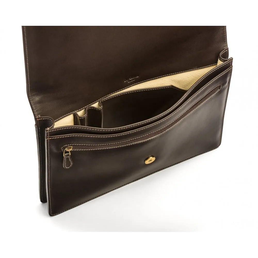 Leather Oxford A4 Portfolio Case - Brown