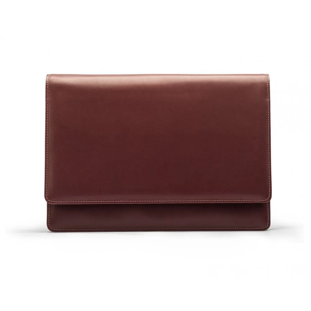 Leather Oxford A4 Portfolio Case - Dark Tan