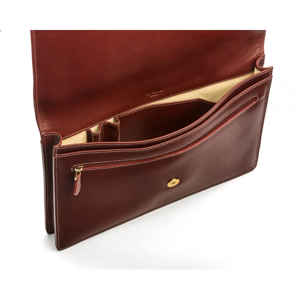 Leather Oxford A4 Portfolio Case - Dark Tan