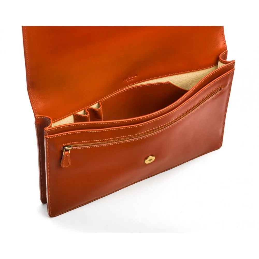 Leather Oxford A4 Portfolio Case - Light Tan