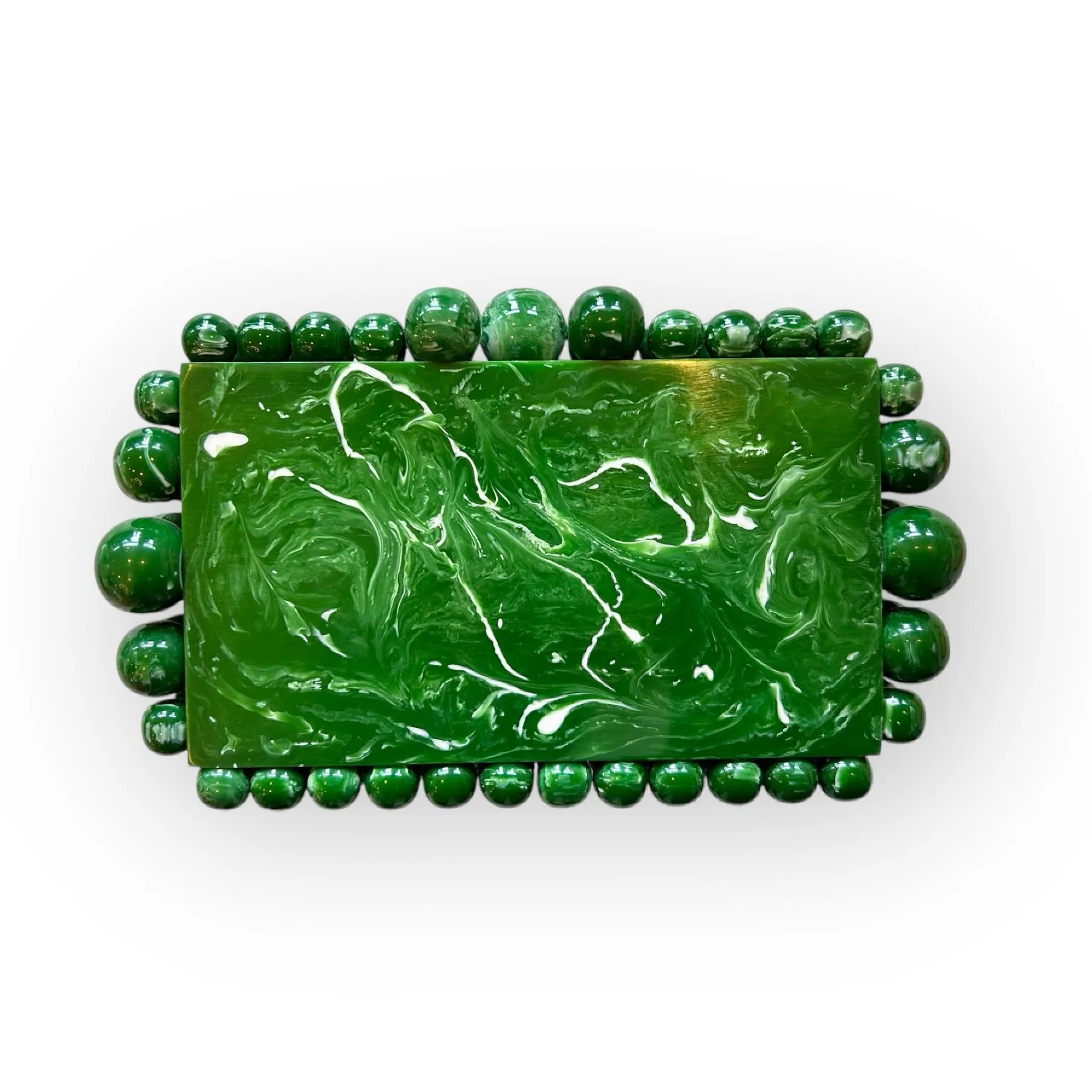 Marbled Acrylic Beaded Clutch Purse