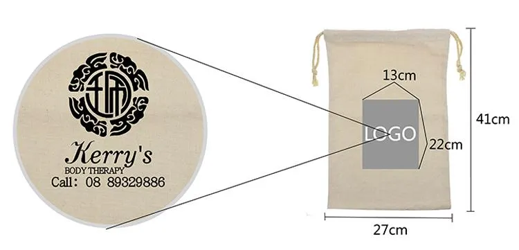 Medium Cotton Drawstring Pouch 27*41cm