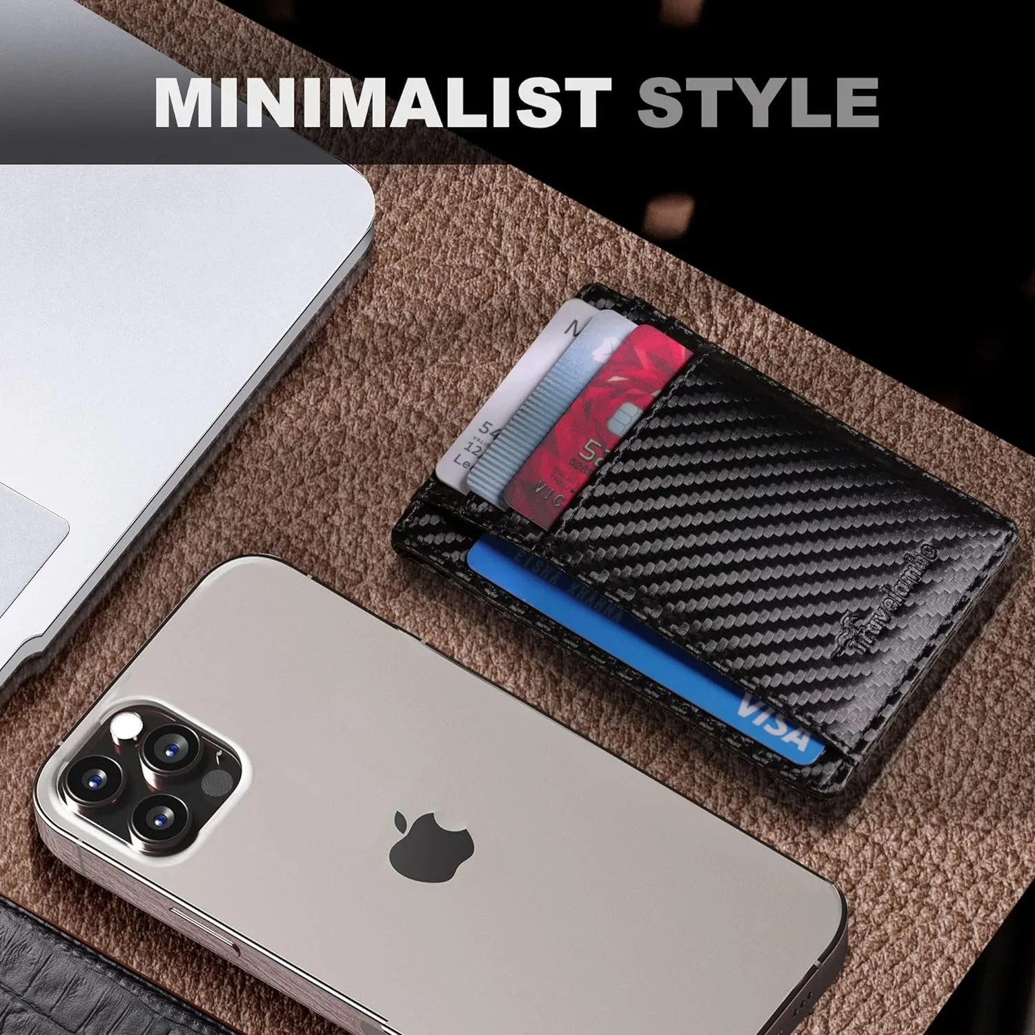 Minimalist Slim Wallet RFID Blocking Carbon Fiber wallet