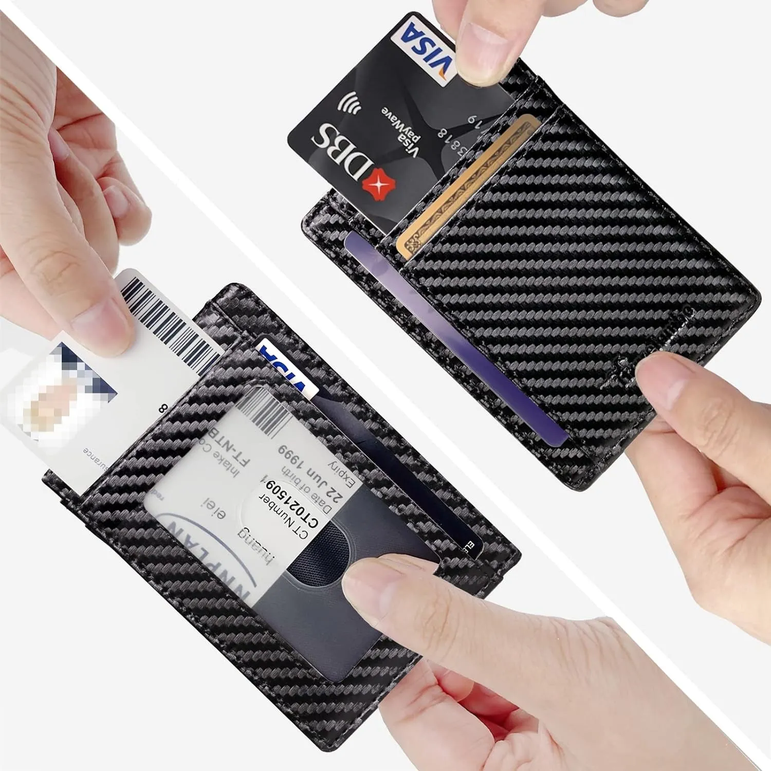 Minimalist Slim Wallet RFID Blocking Carbon Fiber wallet