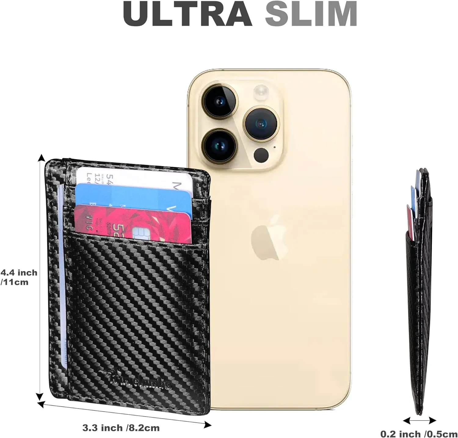 Minimalist Slim Wallet RFID Blocking Carbon Fiber wallet