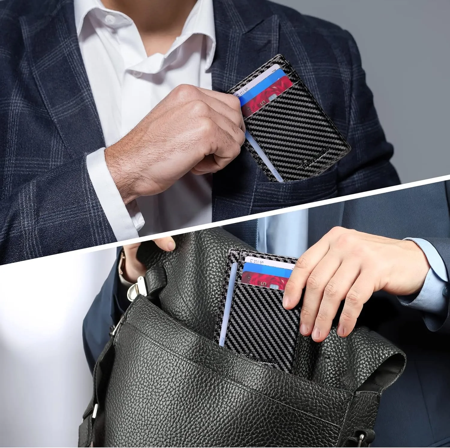 Minimalist Slim Wallet RFID Blocking Carbon Fiber wallet