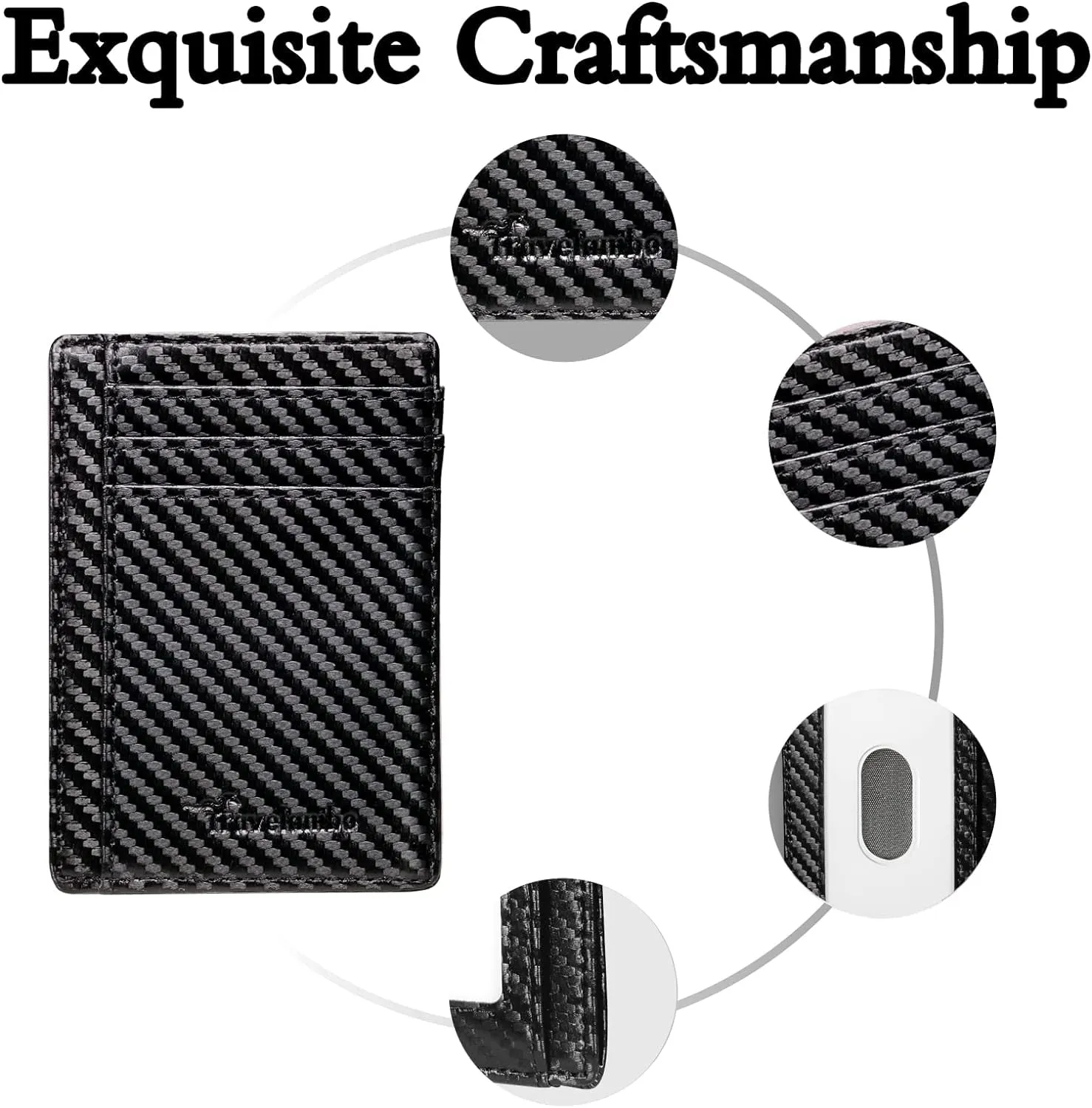 Minimalist Slim Wallet RFID Blocking Carbon Fiber wallet