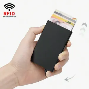 NEW Rfid Smart Wallet Card Holder Metal Thin Slim Men Women Wallets Pop Up Minimalist Wallet Small Black Purse Vallet Walets For Men