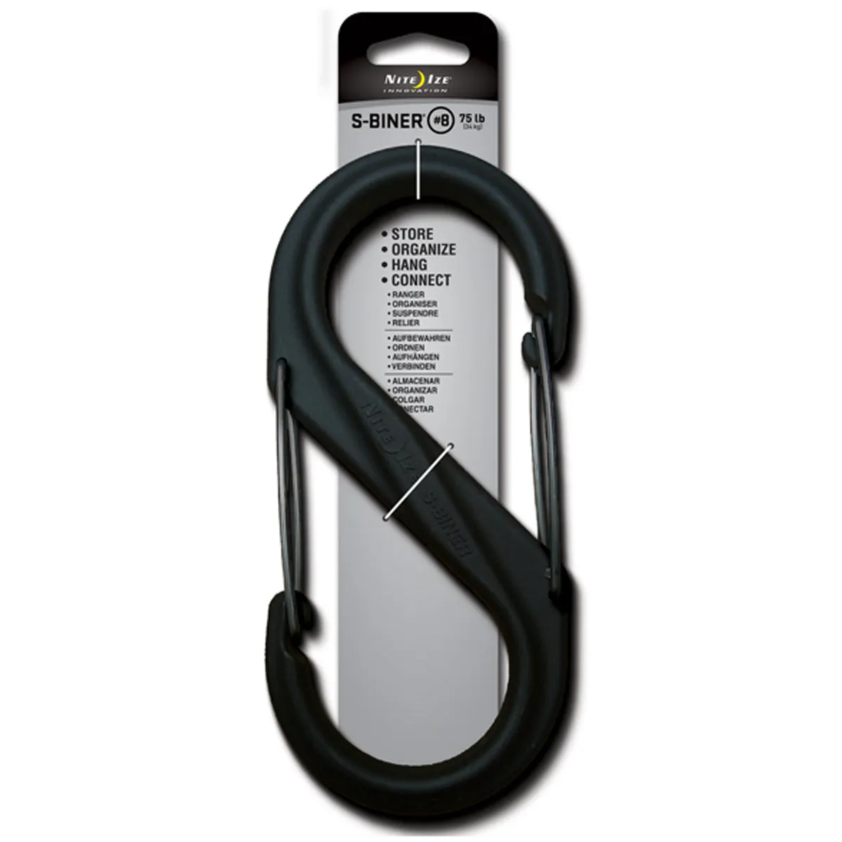 Nite Ize S-Biner Double Plastic Gated Carabiner (Size #8) - Black