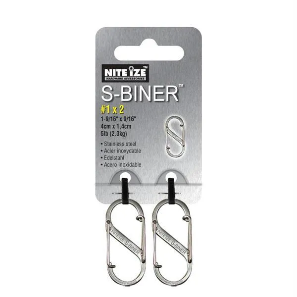 Nite Ize S-Biners Size 1 Stainless 2 Pack
