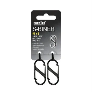 Nite Ize Size 1 S-Biners Black 2 Pack