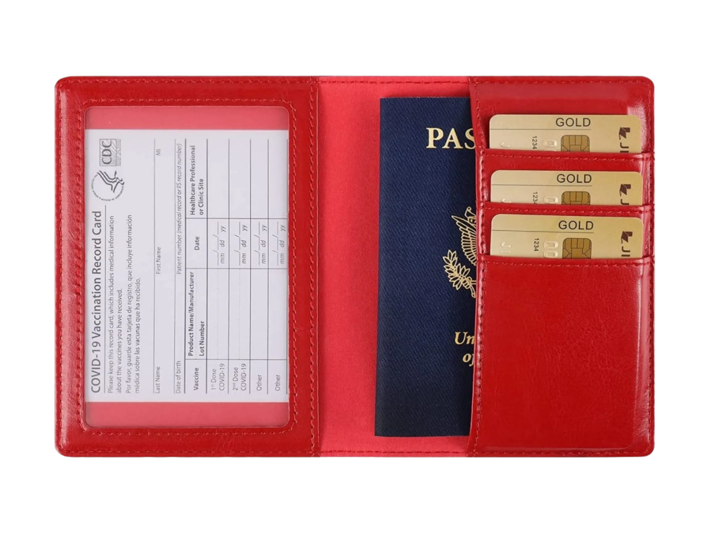 Passport Wallet w/ Vaccine Card Holder