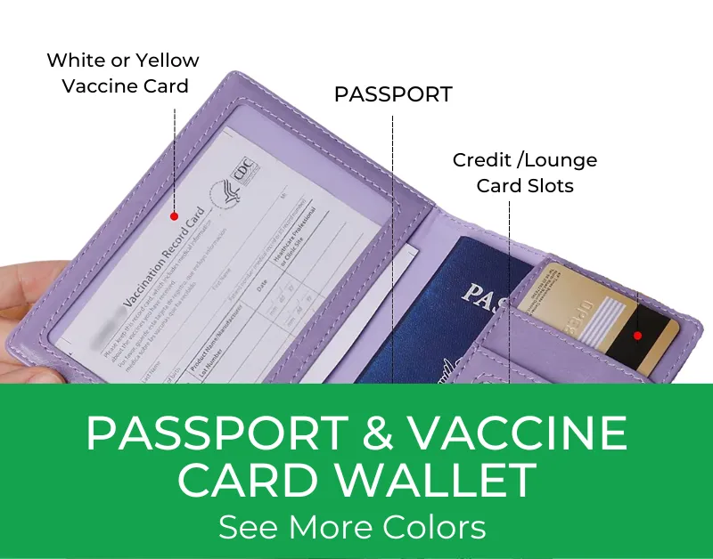 Passport Wallet w/ Vaccine Card Holder