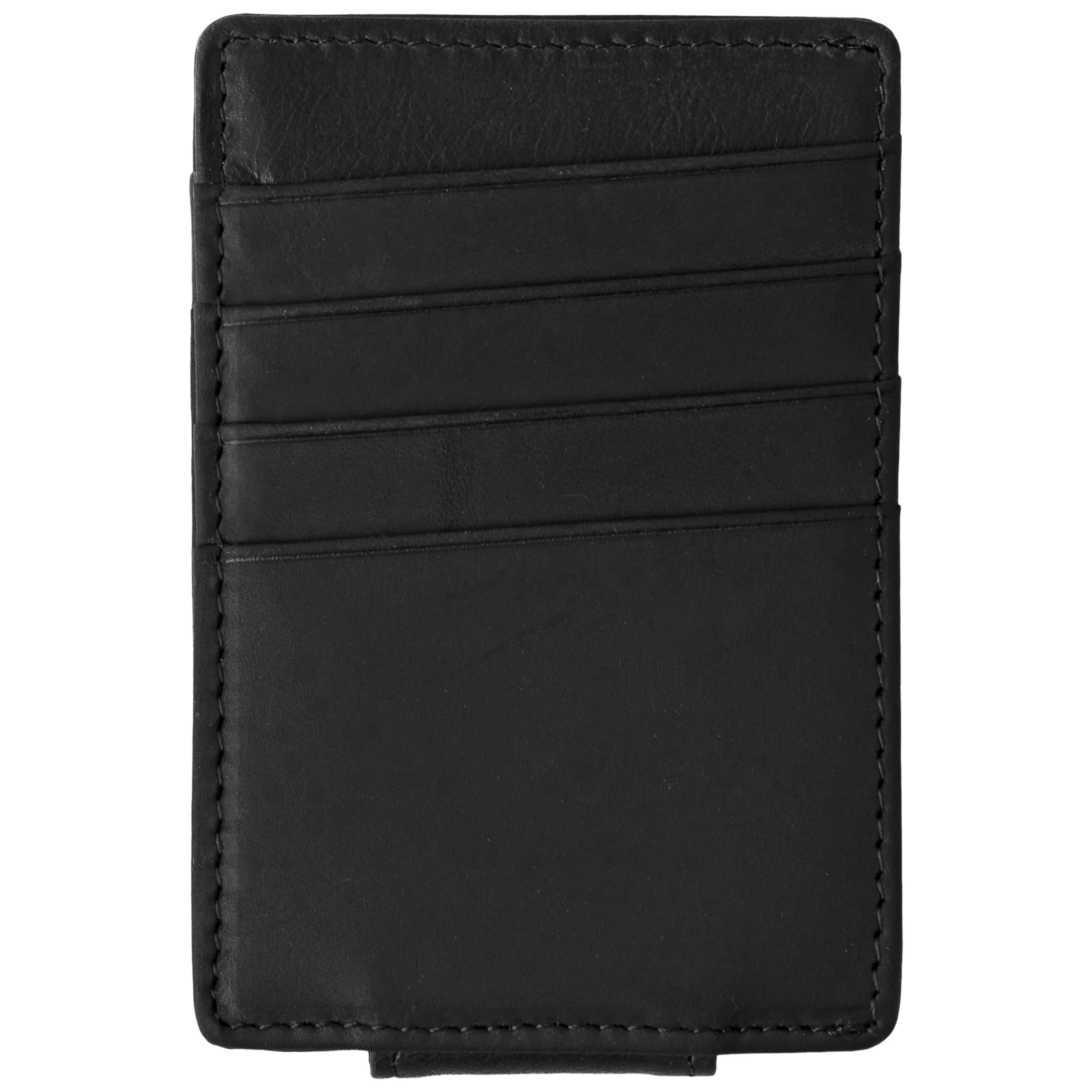 Personalized Black Leather Money Clip