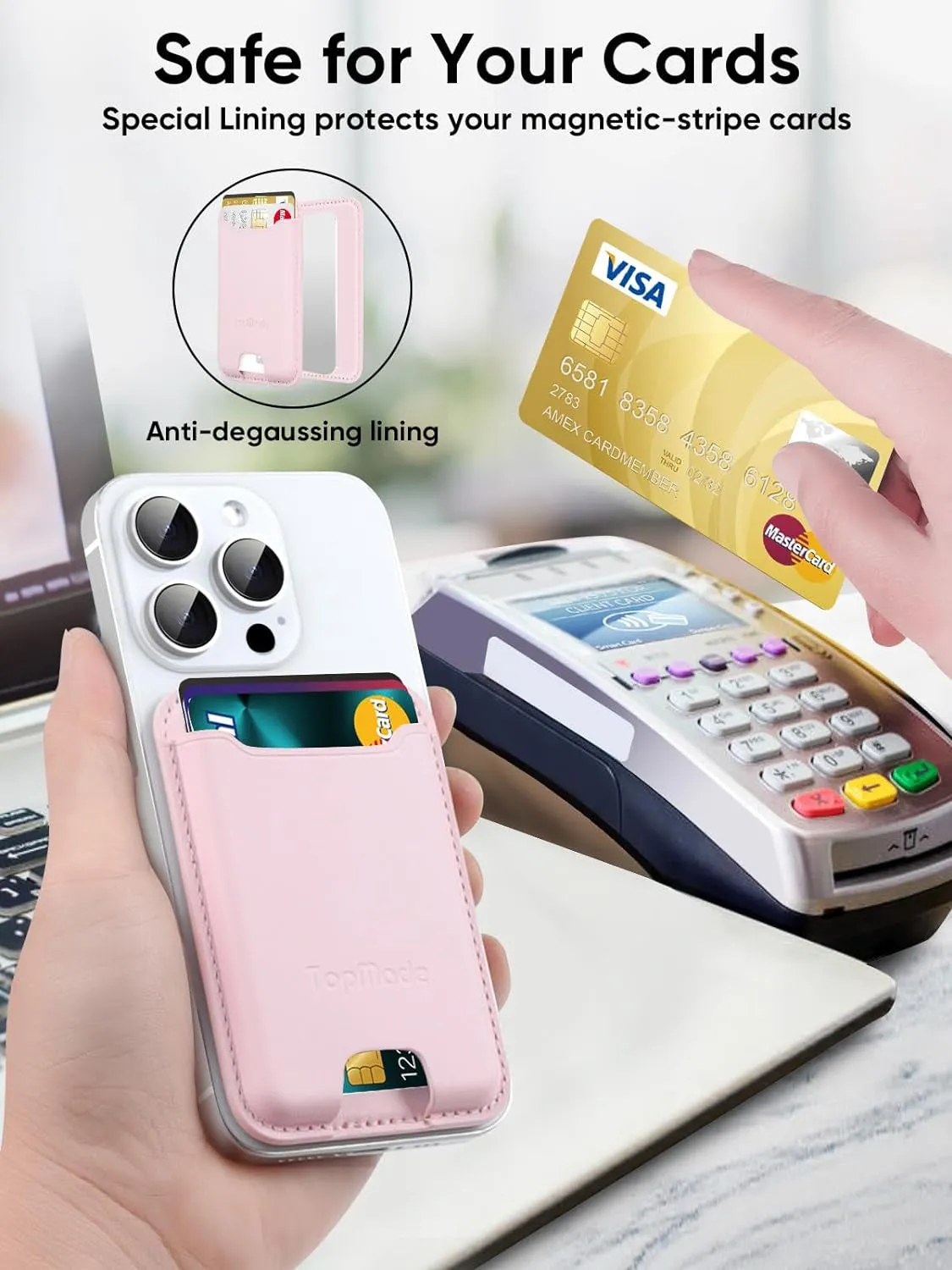 Phone Card Holder Premium Leather Phone Wallet