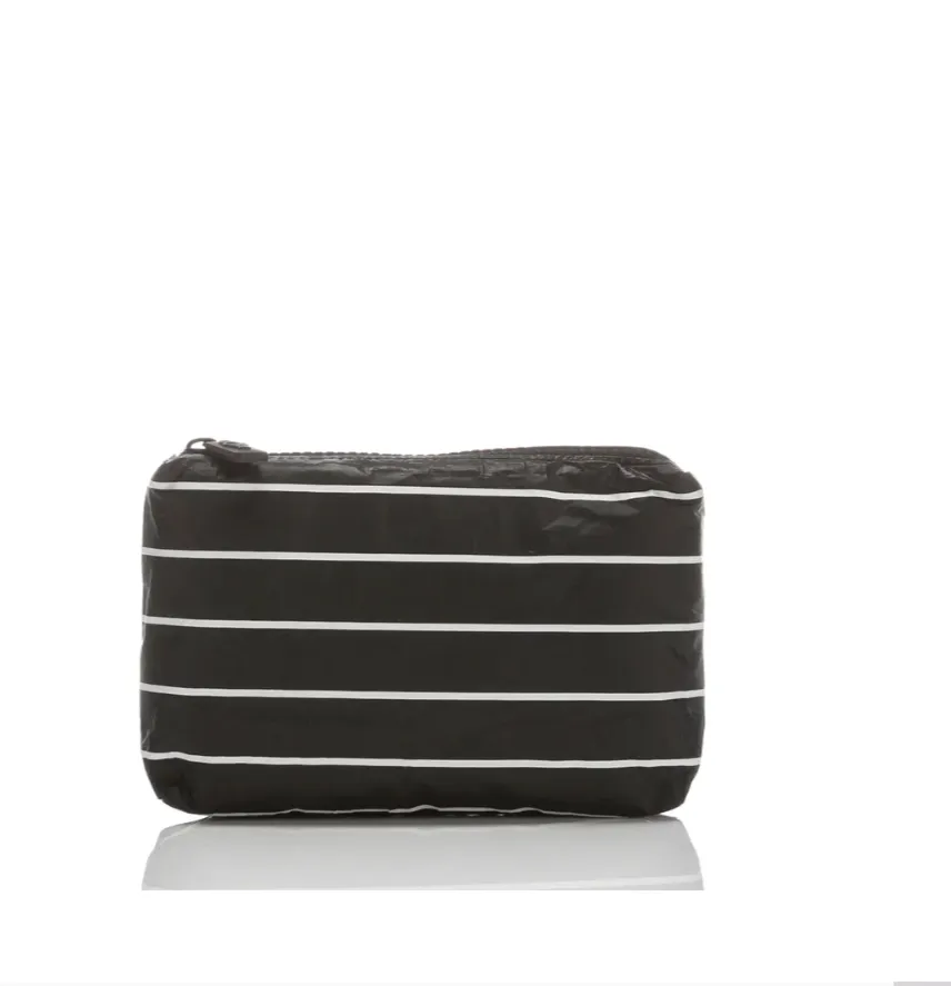 Pinstripe Pouch - White on Black