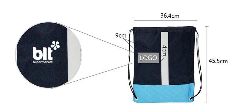 Polyester Drawstring Backpack With Reflective Strip