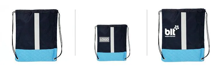 Polyester Drawstring Backpack With Reflective Strip
