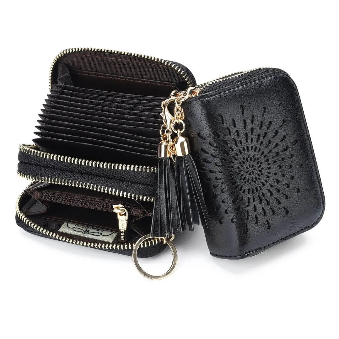 Popular single zipper lady card holder wallet