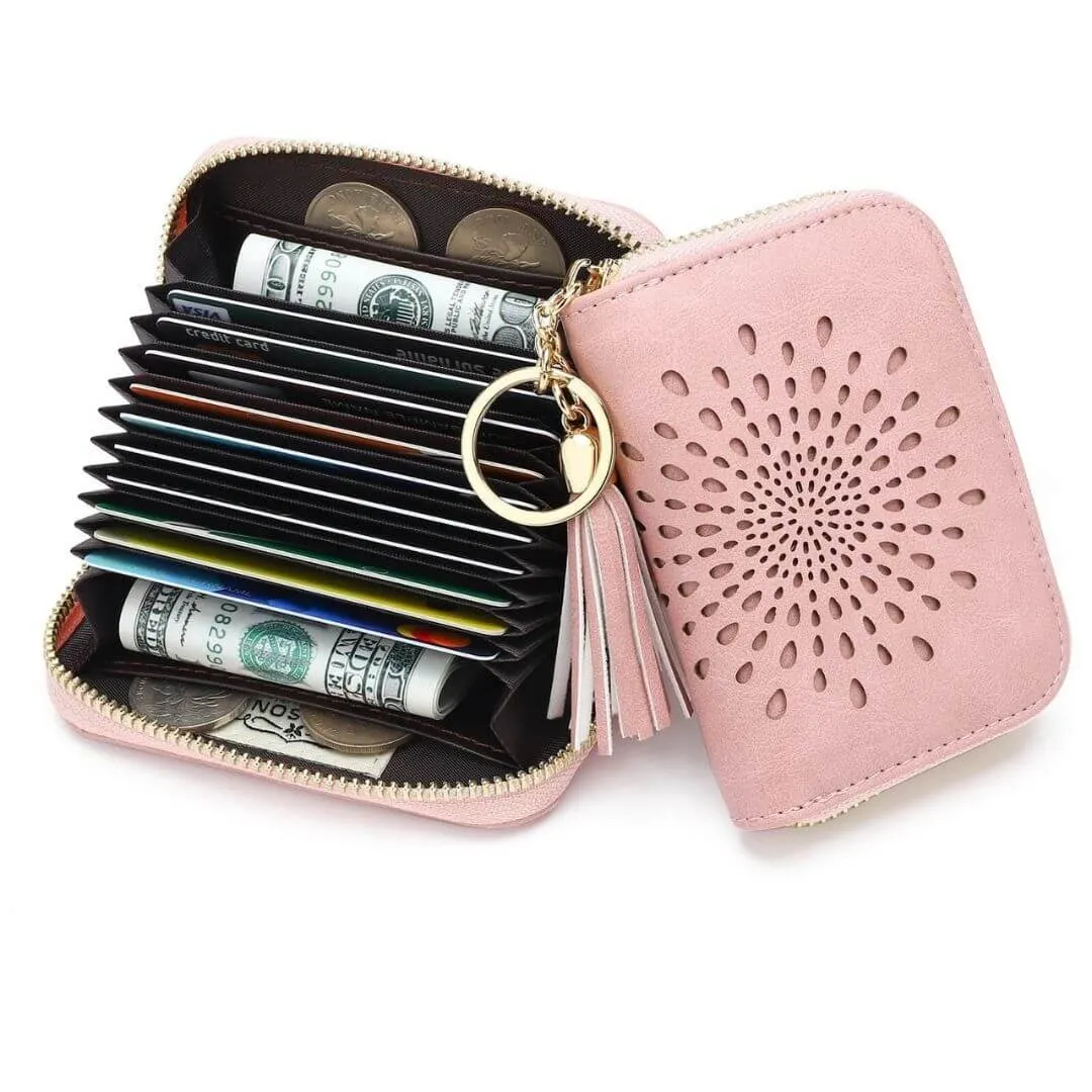 Popular single zipper lady card holder wallet