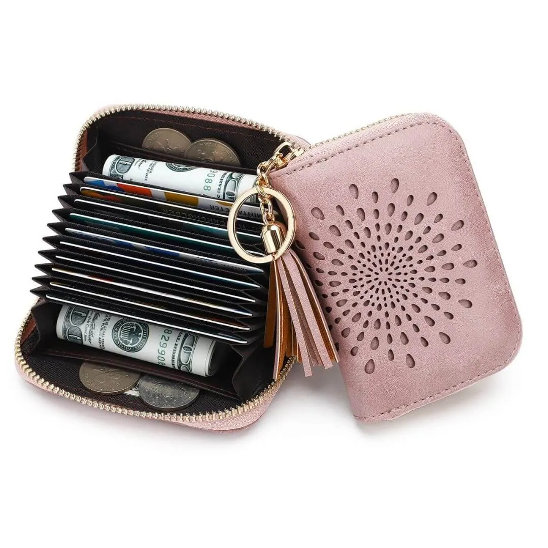 Popular single zipper lady card holder wallet