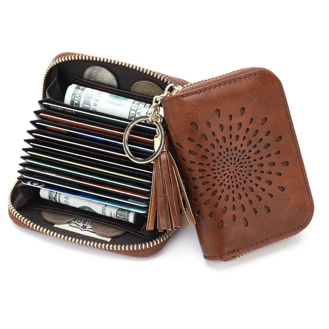 Popular single zipper lady card holder wallet