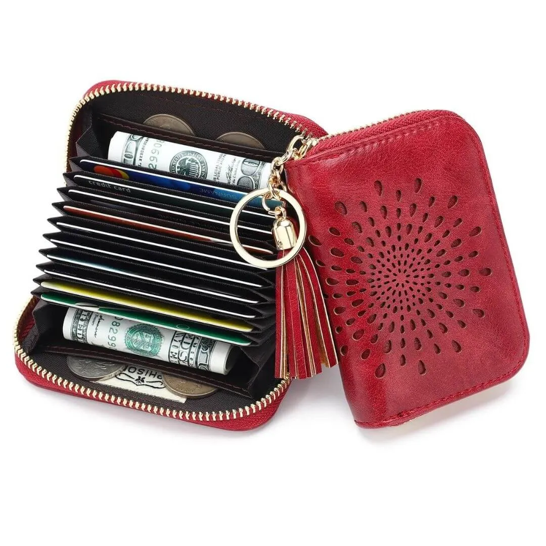 Popular single zipper lady card holder wallet