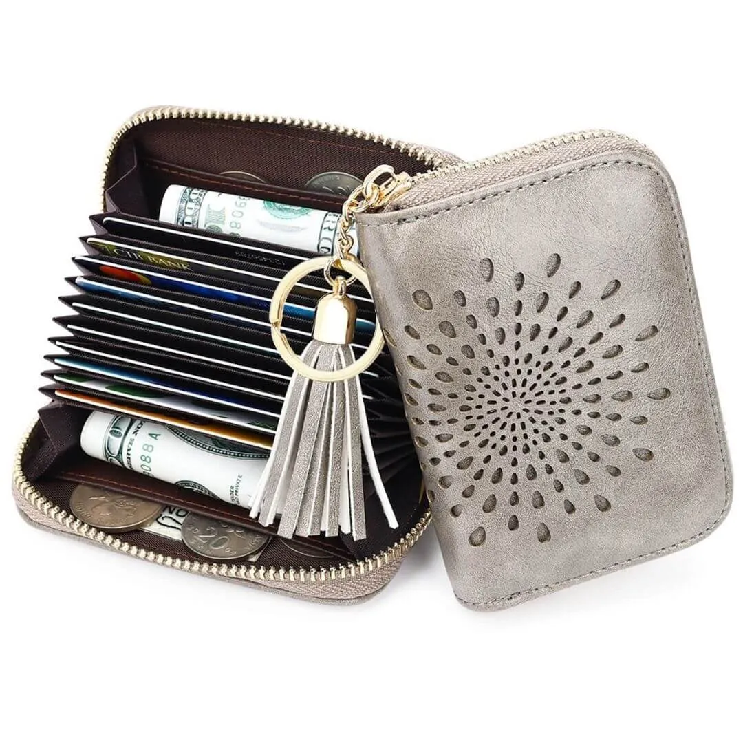 Popular single zipper lady card holder wallet