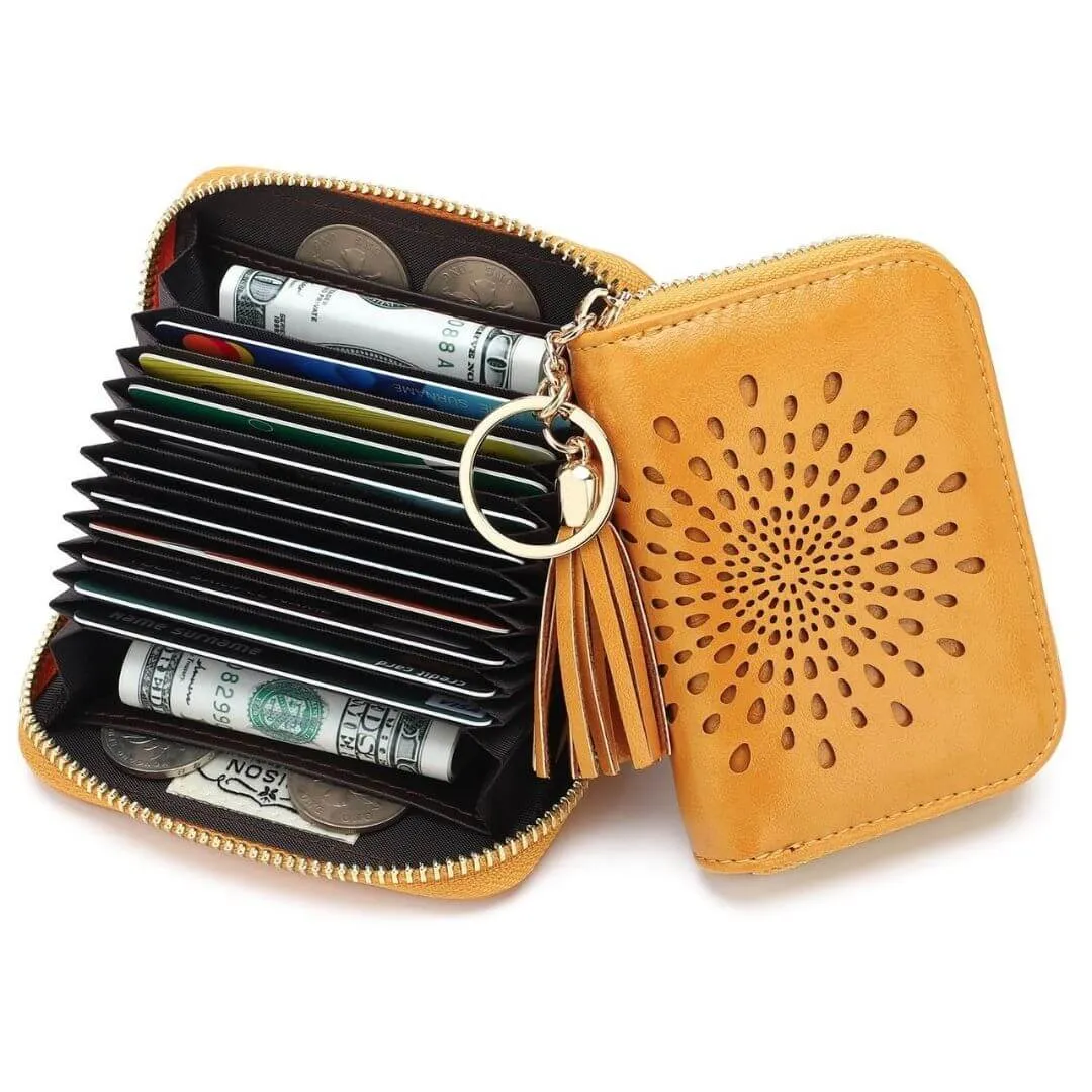 Popular single zipper lady card holder wallet
