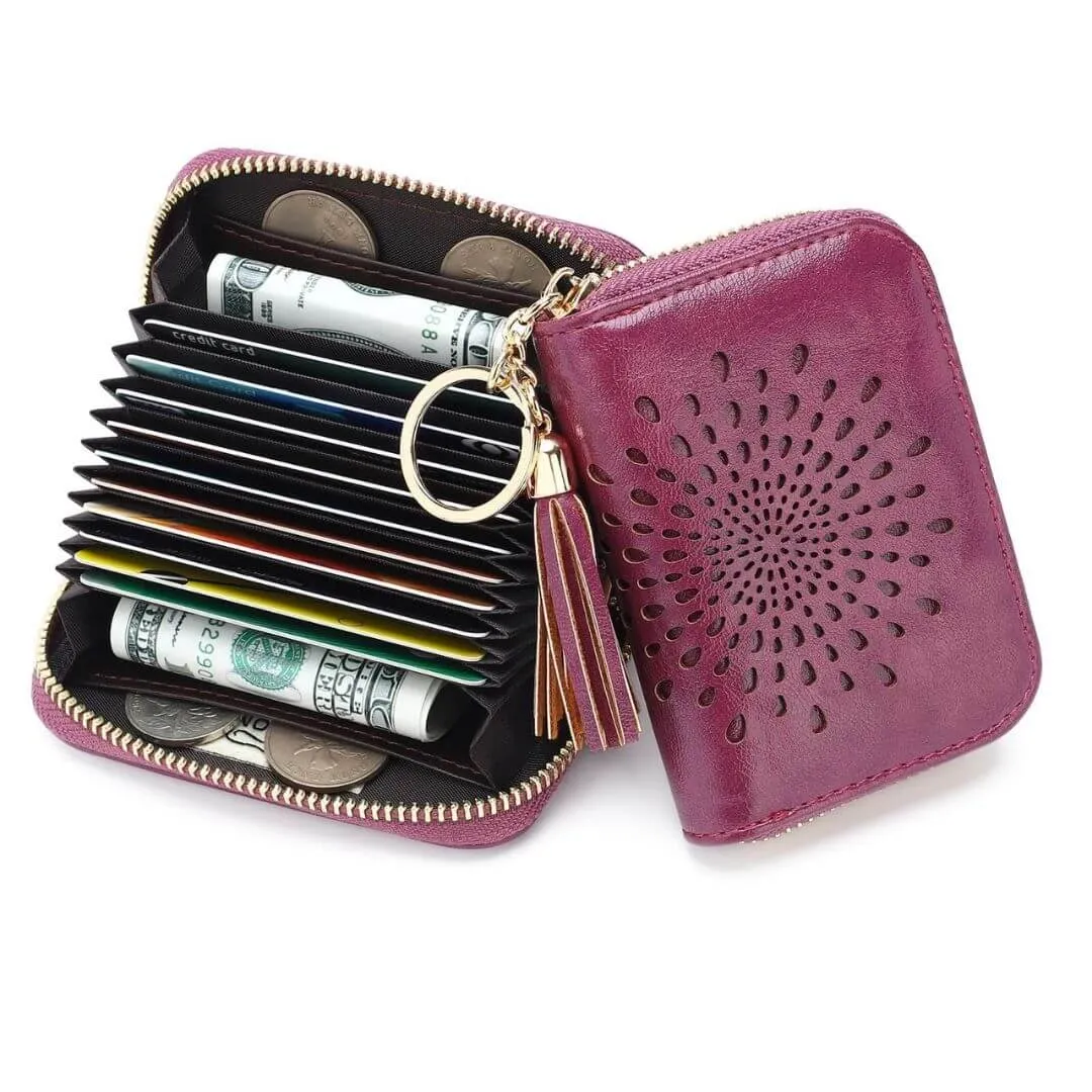 Popular single zipper lady card holder wallet