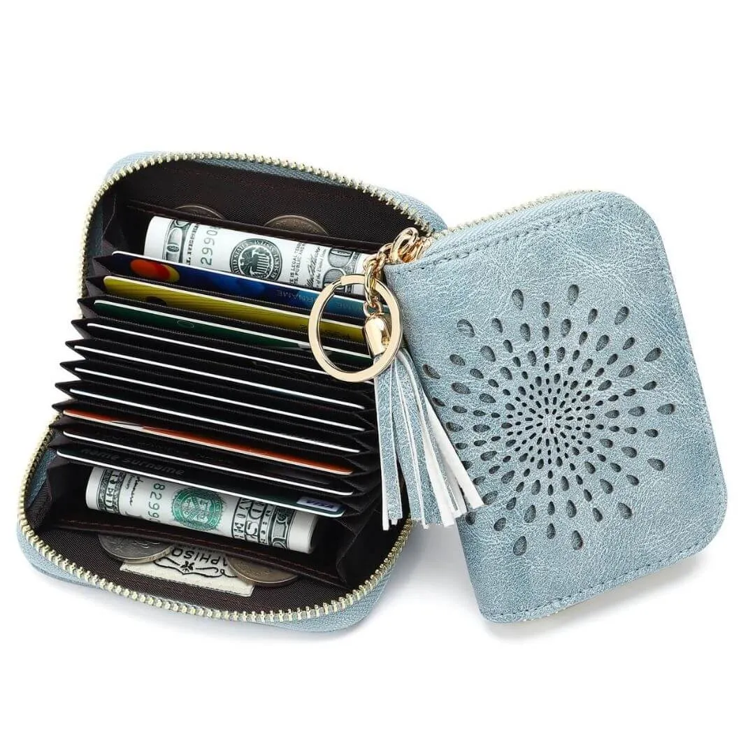 Popular single zipper lady card holder wallet