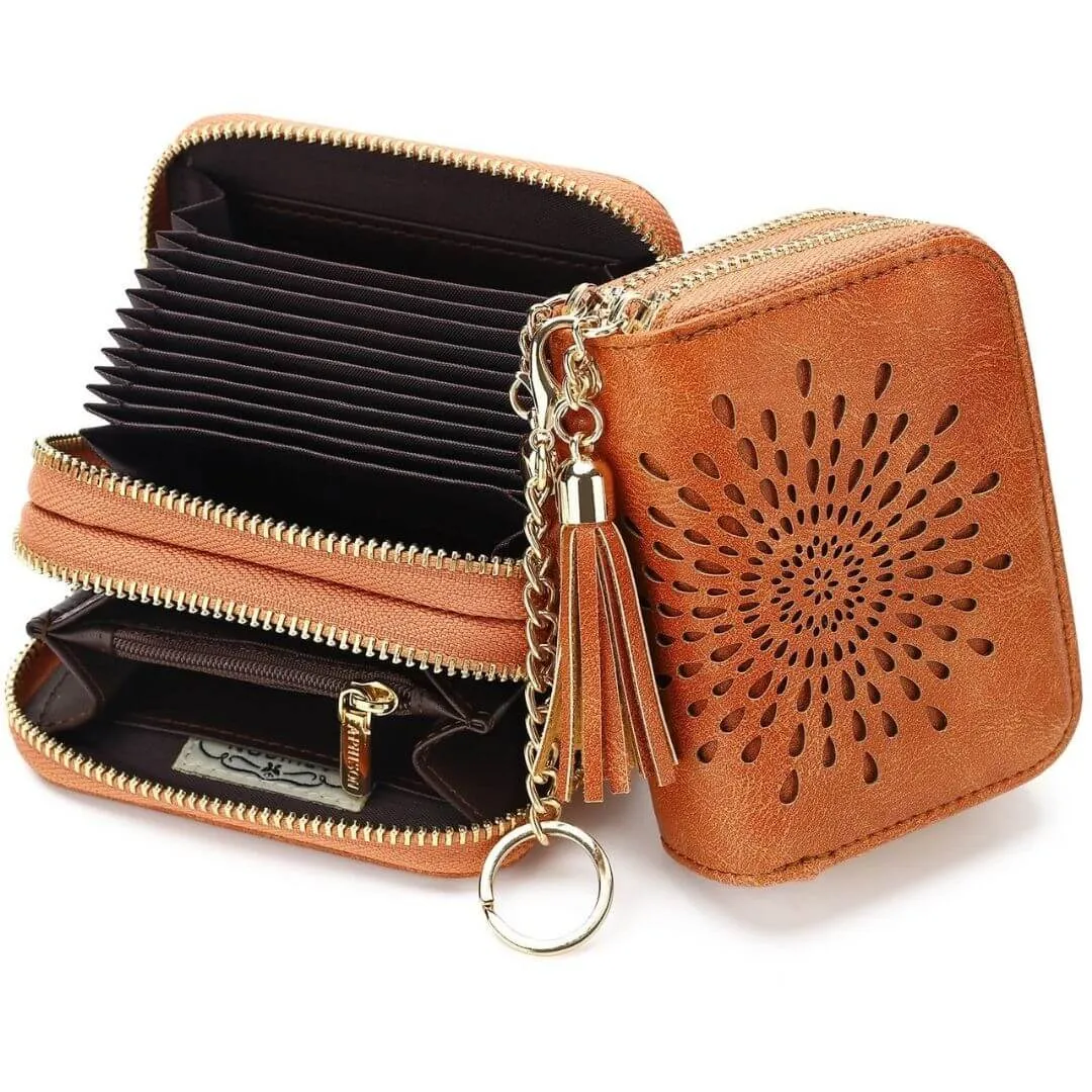 Popular single zipper lady card holder wallet