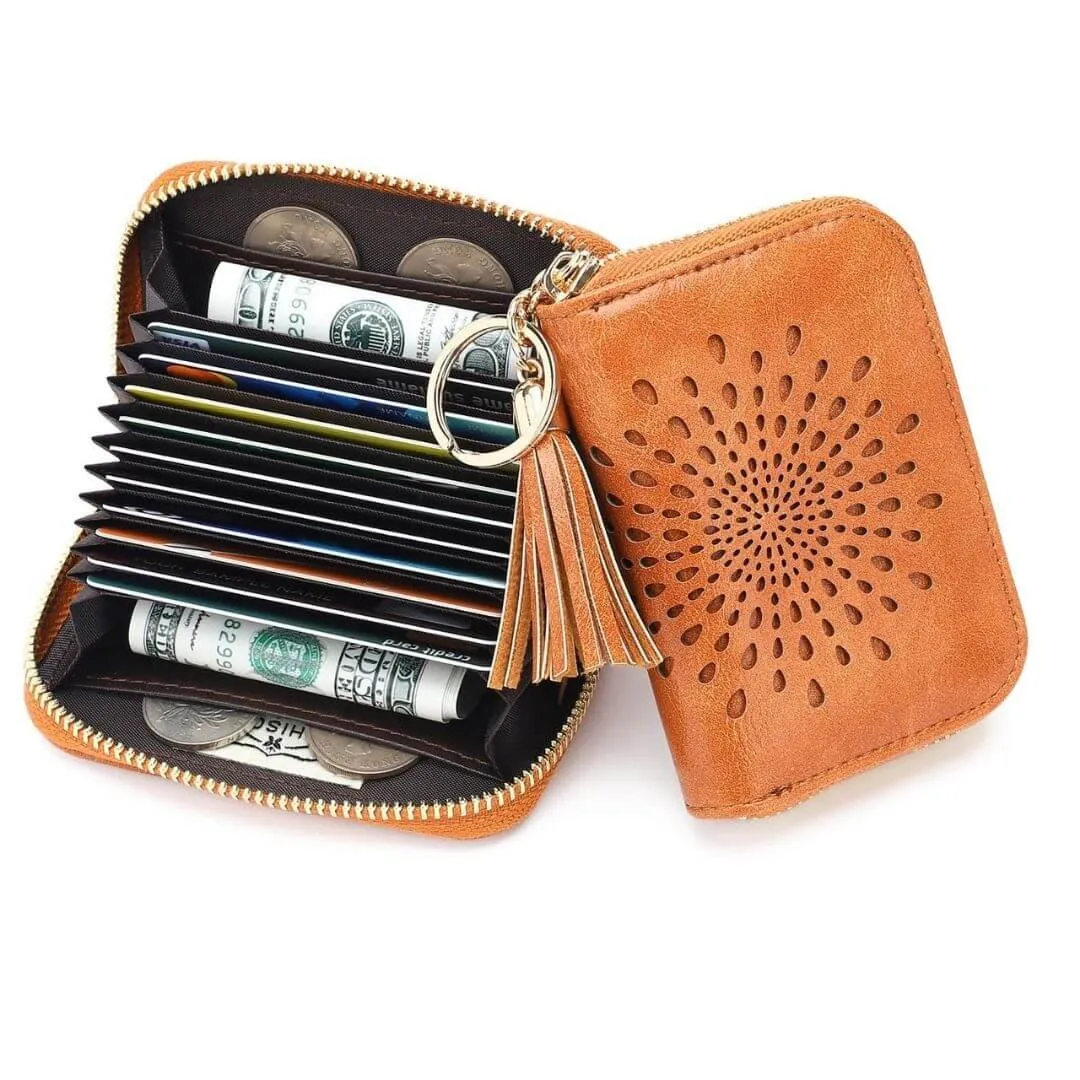Popular single zipper lady card holder wallet