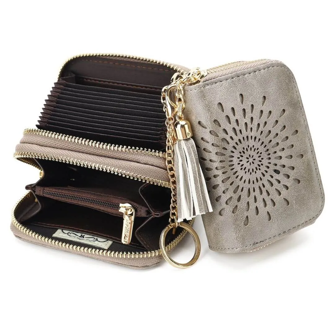 Popular single zipper lady card holder wallet