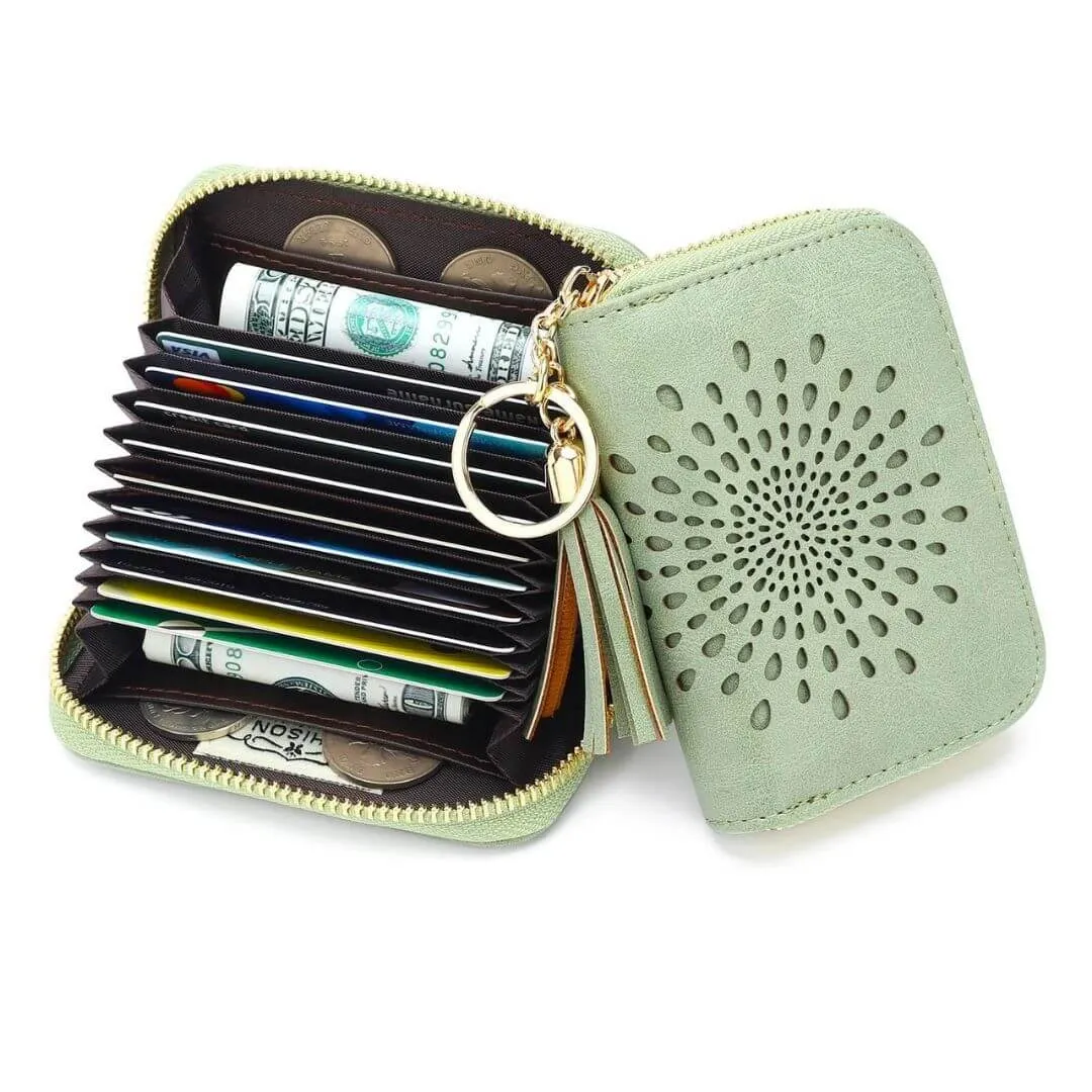 Popular single zipper lady card holder wallet