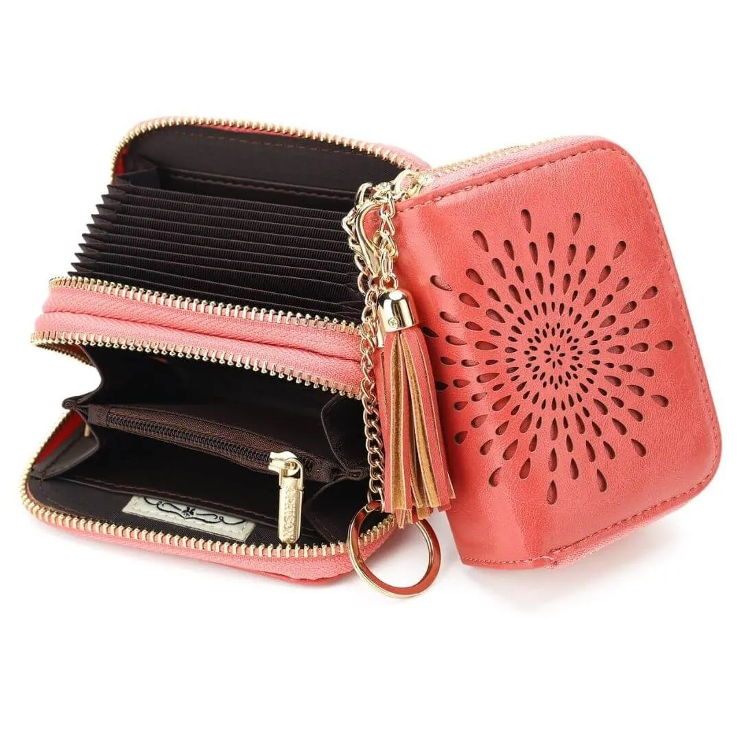 Popular single zipper lady card holder wallet