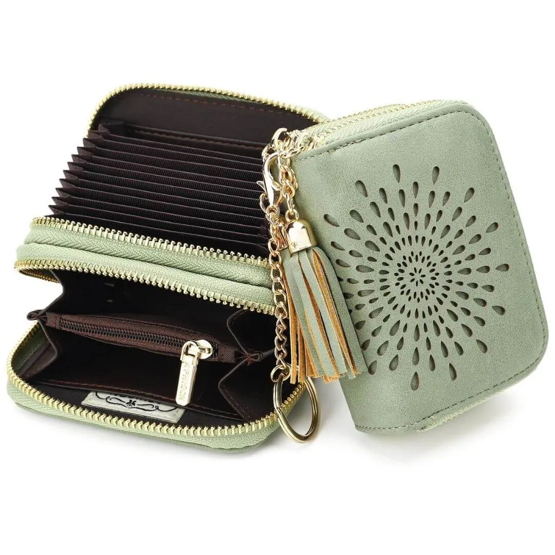Popular single zipper lady card holder wallet