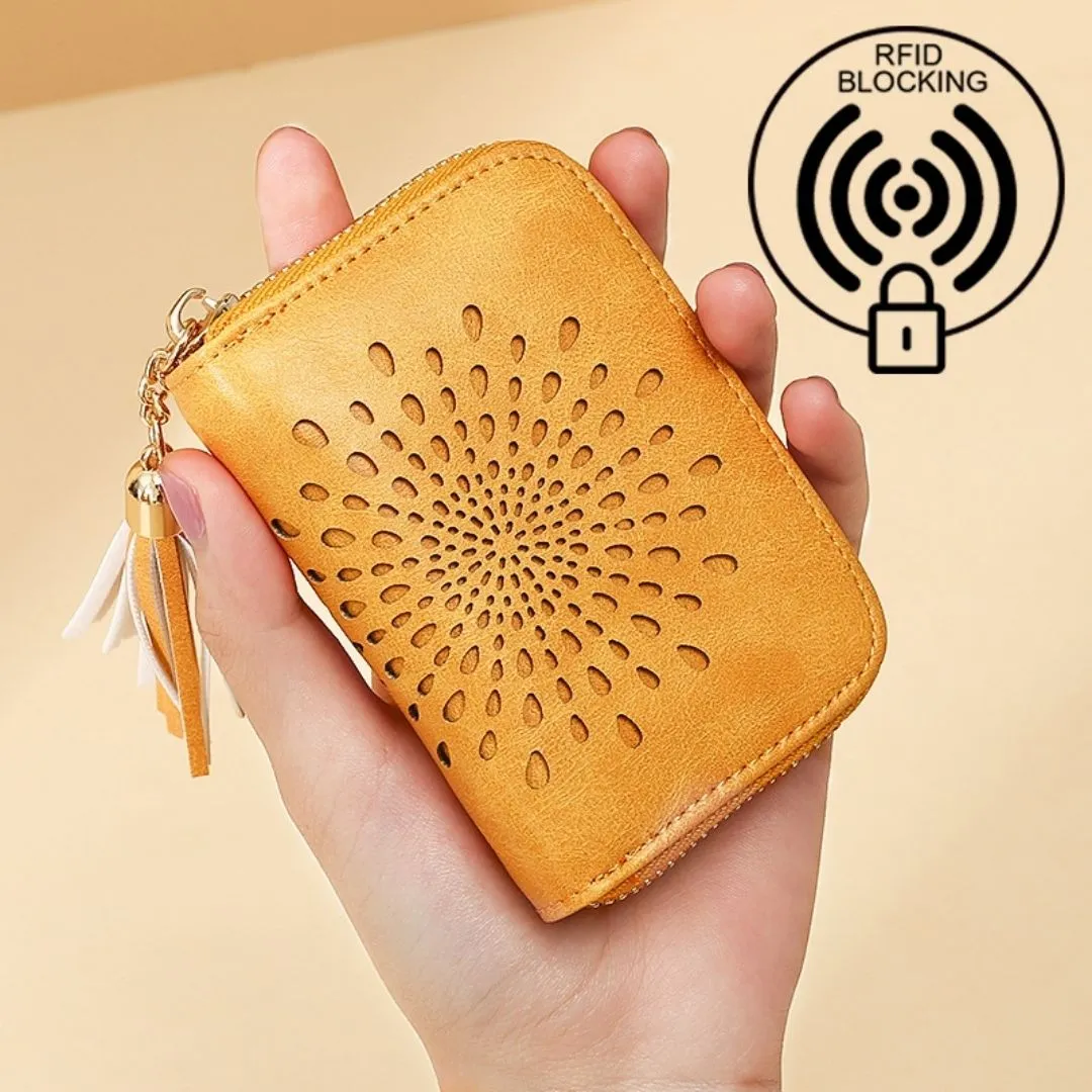 Popular single zipper lady card holder wallet
