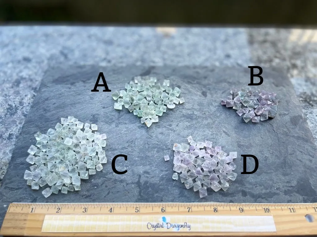 Rainbow Fluorite Natural Octahedrons for confidence, intuition, neutralize stress, FB2114