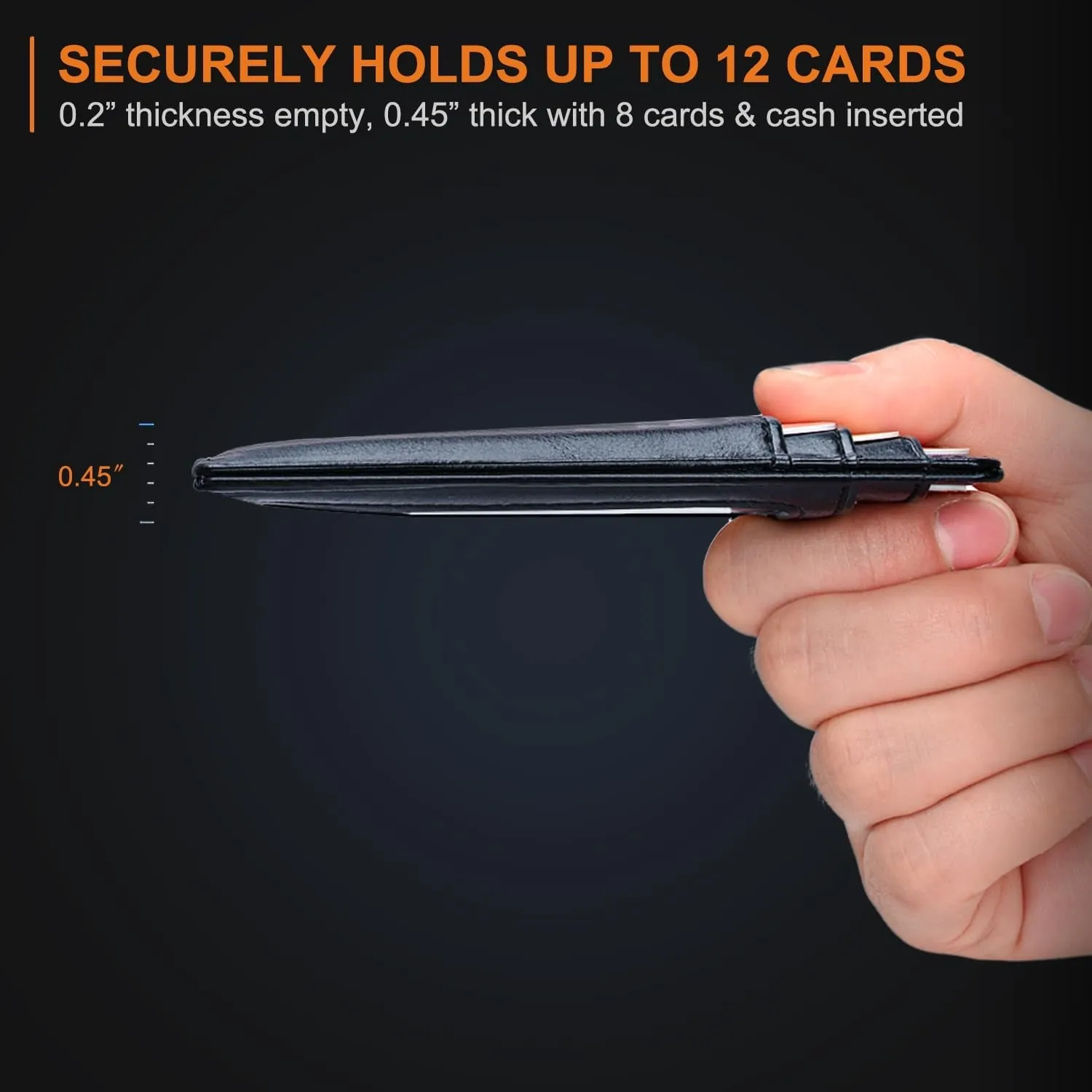 Slim Minimalist Front Pocket Wallets, RFID Blocking Leather Card Holder