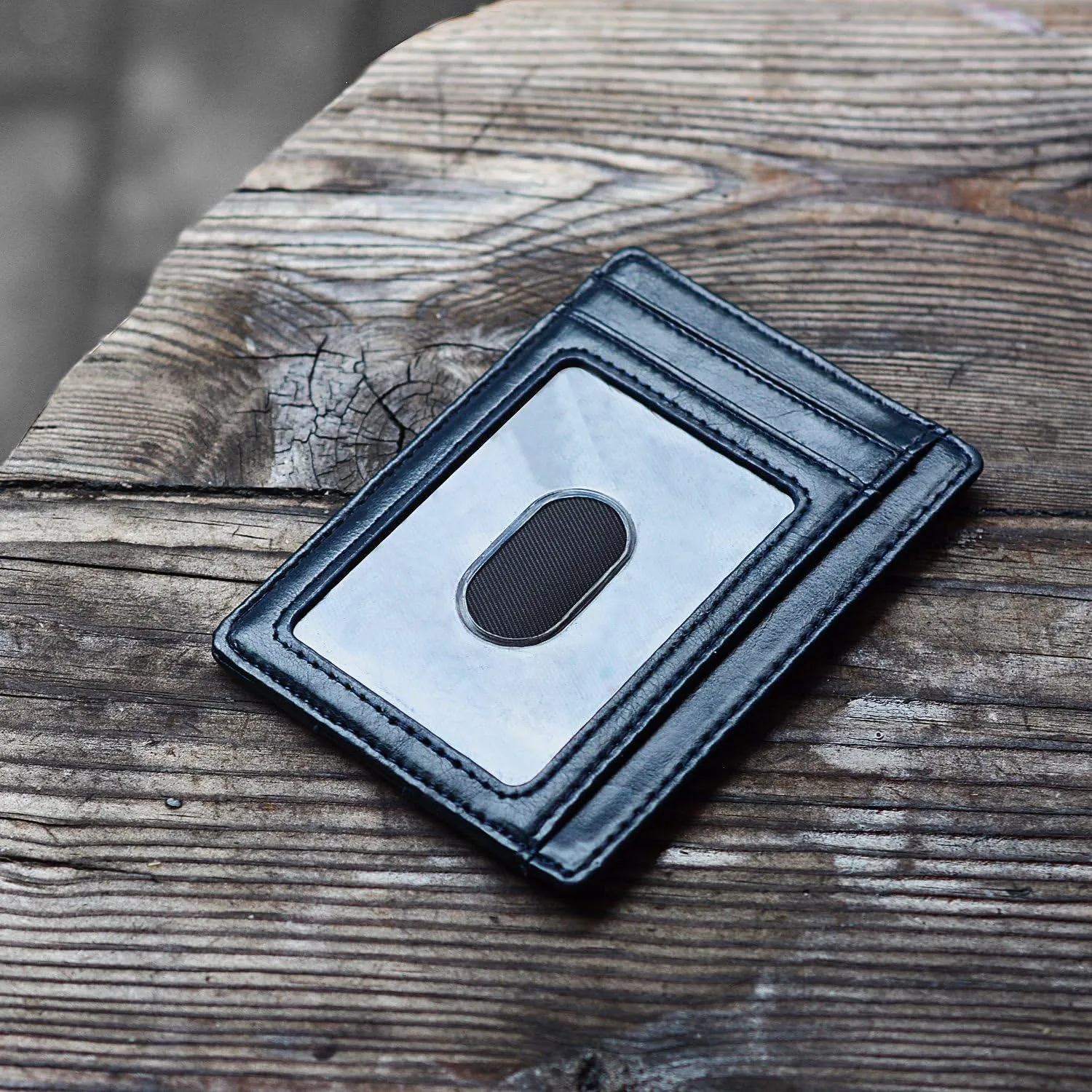 Slim Minimalist Front Pocket Wallets, RFID Blocking Leather Card Holder