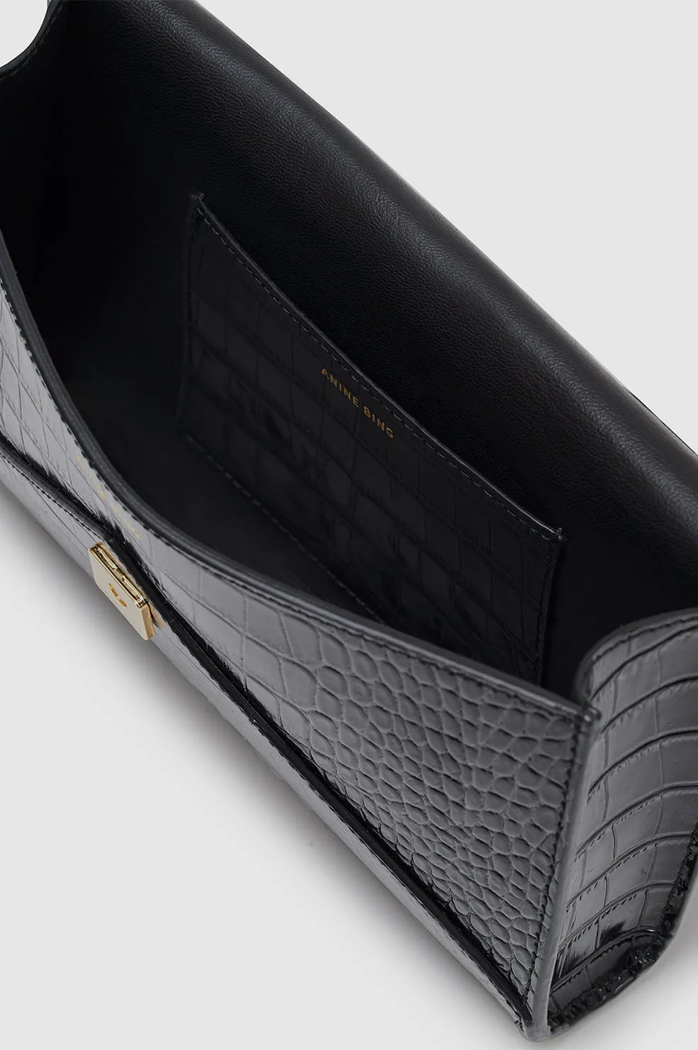 Small Elly Clutch - Black Embossed