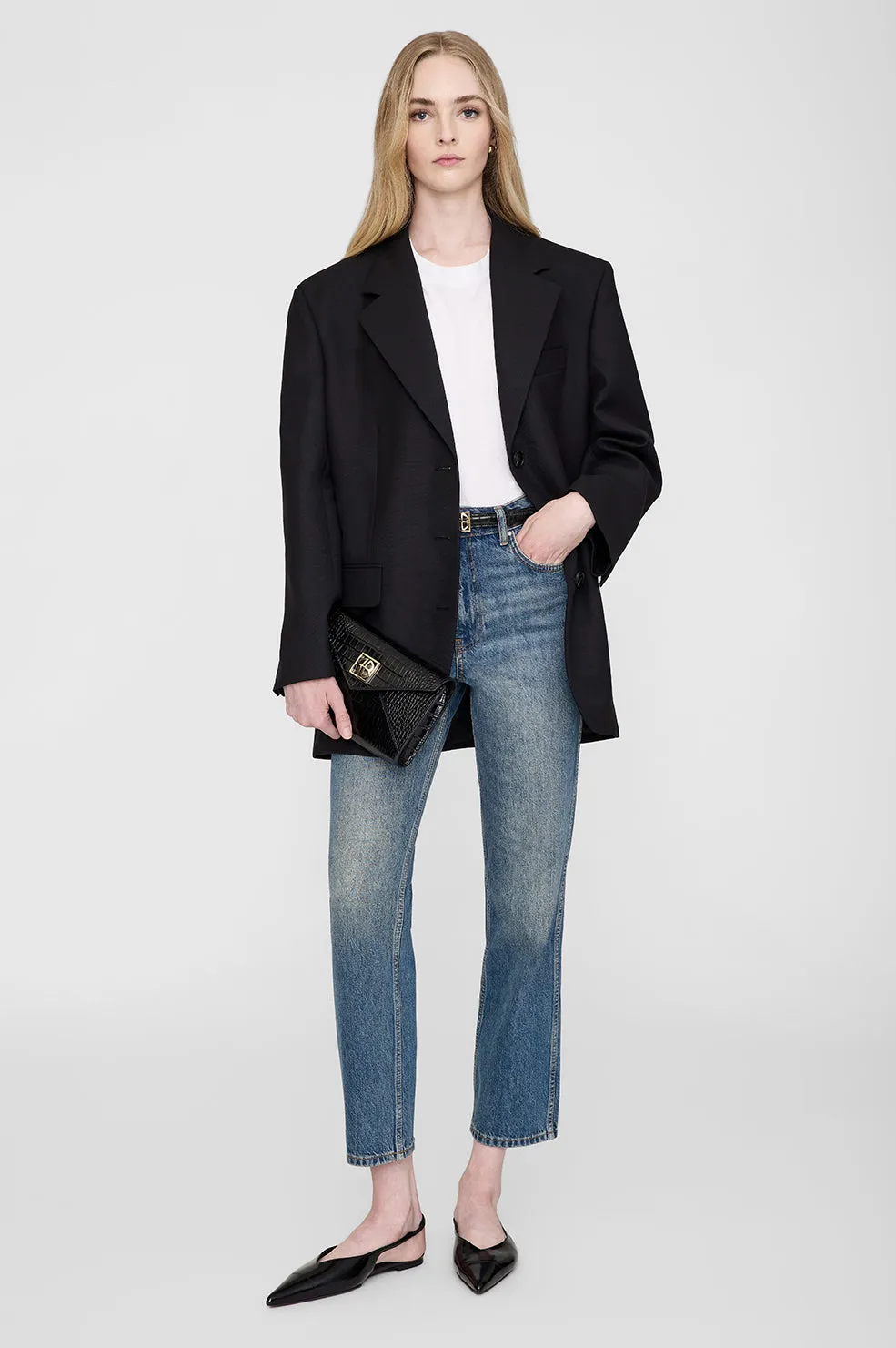Small Elly Clutch - Black Embossed