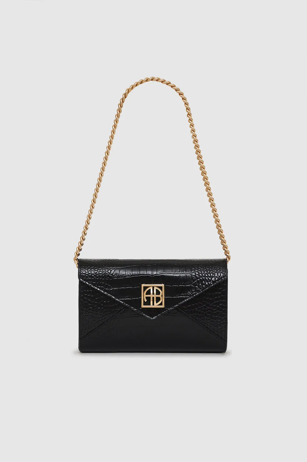 Small Elly Clutch - Black Embossed