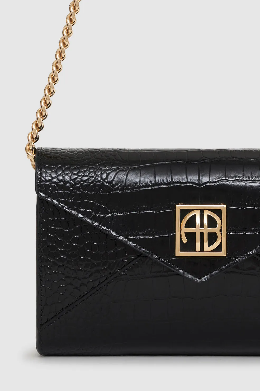 Small Elly Clutch - Black Embossed