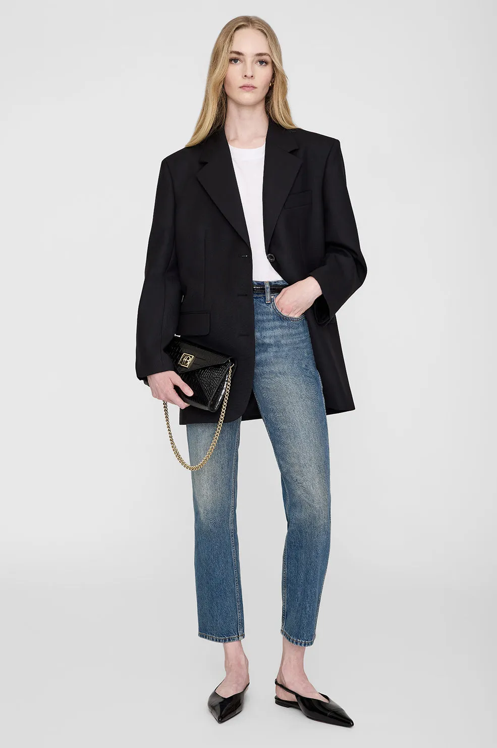 Small Elly Clutch - Black Embossed
