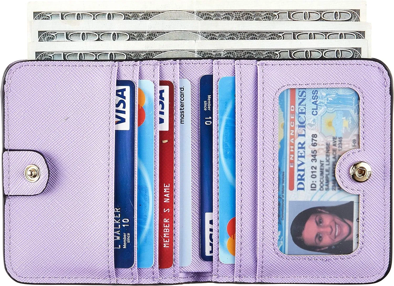 Small Wallet for Women, Luxury Leather Bifold Wallet with ID Window & Rfid Blocking