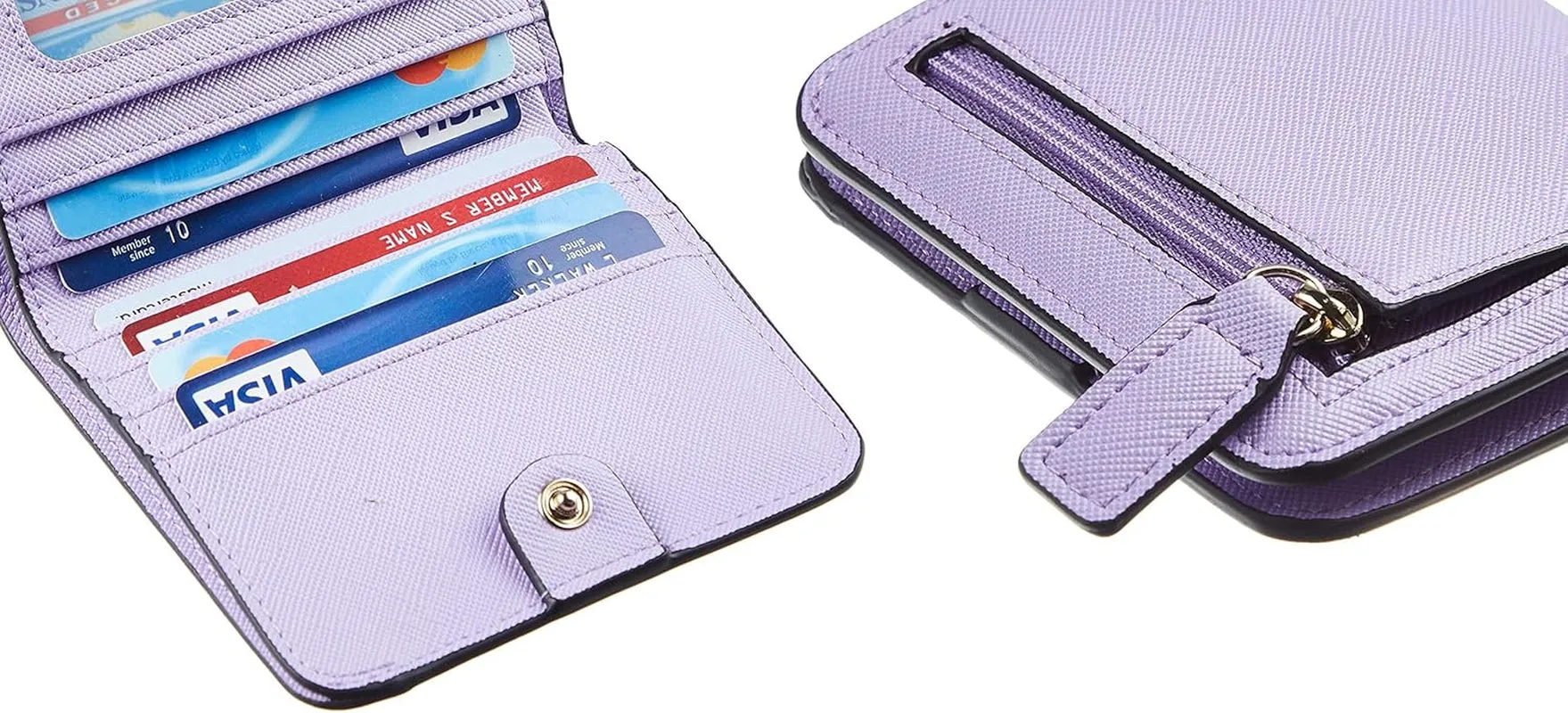 Small Wallet for Women, Luxury Leather Bifold Wallet with ID Window & Rfid Blocking