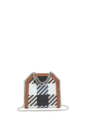 Stella McCartney Tiny Tote Woven Eco Alter Mat in Blue Check